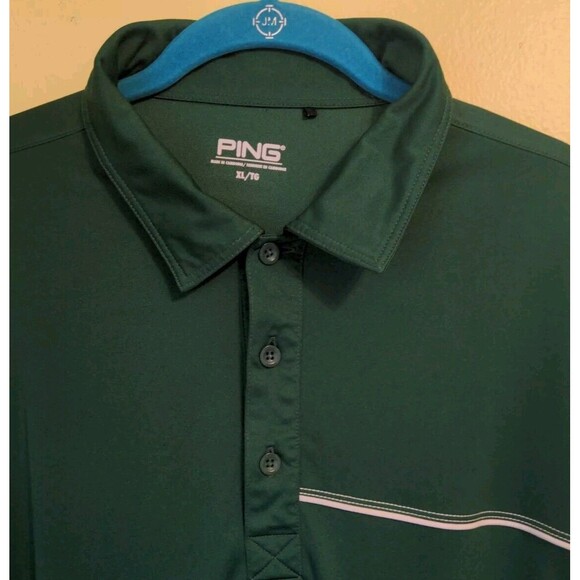 Ping Collection SensorCool Logo Shorts Sleeve Green Polo Shirt Men's Size XL - Picture 3 of 7
